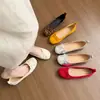 Zapatos Planos Rojos para Mujer Boca Baja con Lazo de un Solo Paso Cómodos Versátiles para Viajar Mocasines Tallas Grandes para Mujer 41 a 43