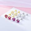 Brincos de parafuso de prata 925 brinco brinco brincos parafuso torcido Coreano flash Bola de Diamante doce temperamento moda