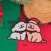 Decoração de Bolo de Natal 2024 Chapéu de Natal Galho Cachorrinho Enfeites Casal Festa de Feriado Acessórios para Encaixar