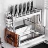 Estante de Almacenamiento de Cocina de Acero Inoxidable Engrosado Estante de Especias Multifuncional para el Hogar Estante de Almacenamiento Estante de Almacenamiento de Múltiples Capas Soporte para Cuchillos de Encimera