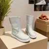 Nuevas Botas Blancas de Invierno 2025 para Mujer Estilo Normcore Botas de Media Caña para Mujer Planas Botas de Moda Casual Versátiles