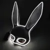 Rendimiento de Bar Rendimiento de Discoteca Máscara de Conejo de Media Cara Chica Conejo Máscara LED Halloween Accesorios Luminosos