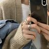 Anillo Croissant de Diamantes de Plata Esterlina S925 para Mujer, Diseño Nicho con un Toque de Alta Gama, Anillo de Dedo Índice Único Abierto en Espiral