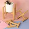 Soporte para flores de cuatro patas de bambú, soporte de madera de bambú para macetas, venta directa de fábrica