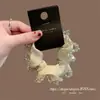 Scrunchie Brilhante de Dois Tons com Pedras Strass, Estilo Coreano Dongdaemun, Luxo de Alta Qualidade para Mulheres, Elástico de Cabelo para a Parte de Trás da Cabeça