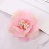 Estilo Coreano Tela Estilo Chanel Broche Corsage Moda Tocado Flor Pinza de Pelo Doble Flor de Peonía Accesorios para Sombrero de Paja