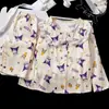 Pijama Infantil para Meninas, Tamanhos Médio e Grande, Primavera e Outono, Renda, Estilo Princesa, Manga Longa, Desenho Animado Fofo, Conjunto de Roupa para Casa