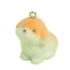 Resina Flocado Lindo Perrito Funda para Teléfono Celular Bolso Colgante Llavero DIY Colgante Colgante Joyería Decorativa Accesorios