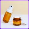 Botella marrón PET para set de belleza médica 40/100ml botella de loción a presión botella de spray cosméticos sub-envasados