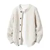 Suéter Casual para Hombre Otoño/Invierno 2026, Cárdigan Tejido, Top Holgado de Manga Larga, Suéter Grueso de Talla Grande para Hombre
