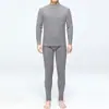 Camiseta de capa base de terciopelo alemán de doble cara engrosada autocalentable temperatura constante ropa de otoño conjunto de pantalones de otoño invierno terciopelo alemán ropa interior cálida conjunto de hombre