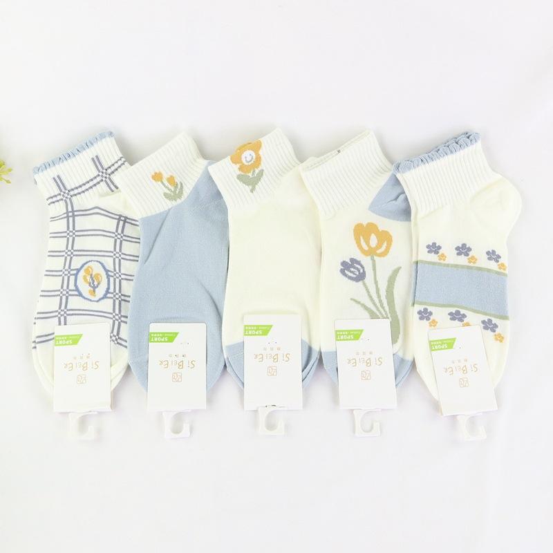 丝贝尔运动女船袜 郁金香.JPG