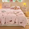 Juego de sábana y fundas de almohada de terciopelo de leche para otoño e invierno, simple y elegante, adecuado para dormitorios de estudiantes, recámaras y uso doméstico