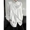 Camisa de Alta Gama Retro de Moda 2025 con Diseño Irregular Camisa de Nicho Estilo Nuevo Simple Top Nuevo Chino
