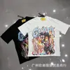 GUAPI Camiseta de Manga Curta Tendência Verão Estampa Direta em Tinta Branca Logo Cyber Estampa de Aranha Strass para Homens e Mulheres
