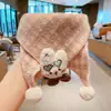 Invierno 2026 nuevo bufanda triangular de cuadros con lazo de conejo, calentador de cuello cálido para niñas y niños