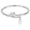 Pulsera de Bambú Chapada en Plata para Mujer, Diseño de Loto, Pulsera Versátil, Regalo de Nicho Hecho a Mano, Transfronterizo