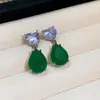 Pendientes de botón de plata con baño de oro real de 18 quilates, con aguja de plata, circonita y diseño único de oreja de gato, de lujo ligero y sensación de alta gama, al por mayor