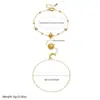 Pulsera de Acero Inoxidable con Estrella de Ocho Puntas Dorada, Sol y Luna, con Cadena para el Dedo en el Dorso de la Mano Pulsera Sol Luna