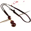 Collar Abrible Hueco con Forma de Calabaza de Palo de Rosa para Hombres y Mujeres, Colgante de Ébano Negro Yiming Xianyuan, Accesorio de Cadena Larga para Suéter