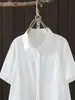 Camisa blanca de manga corta transfronteriza europea y americana de Amazon para mujer, verano, corte holgado, adelgazante, casual, versátil, cárdigan de alta gama