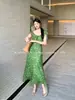 Precio Especial Sin Devoluciones/Cambios Vestido de Encaje con Cordones Xi Xi Xi Estampado Puro Deseo Vestido Maxi de Vacaciones 88480