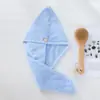 Gorro de secado de pelo de alta densidad secado rápido para mujer absorbente de forro polar de coral puntera cerrada toalla champú microfibra altamente absorbente gorro de ducha venta al por mayor
