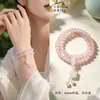 Pulsera de Abalorios Estrella de Cristal Rosa Natural y Ágata Blanca para Mujer, Popular y Atractiva, Fresca y Dulce, Pulsera de Cristal Morado y Cristal Rosa
