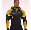 Camiseta con Capucha para Hombre de Fitness de Co-Marca UFC, Alta Elasticidad, Secado Rápido, Adelgazante, para Gimnasio, Entrenamiento de Levantamiento de Pesas y Carrera, Manga Larga