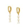 Aretes Colgantes de Zirconia Colorida con Aguja de Plata S925 para Mujer Tendencia Europea y Americana Moda Normcore Versátil