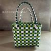 Bolso tejido puramente hecho a mano, cesta de tejido de sarga, cuadrado, bolsa cuadrada pequeña, regalo de boda, cesta para empaque de recuerdos de fiesta