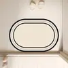 Tapete de Chão para Banheiro de Secagem Rápida, Tapete de Porta de Banheiro Luxuoso Absorvente Antiderrapante, Tapete de Entrada Estilo Francês de Terra de Diatomáceas