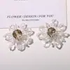 Brincos Versáteis Simples Tecidos à Mão Flor de Cristal com Contas Estilo Coreano Estilo Ins Acessórios de Cabelo Broche Flor para Sapatos Acessórios