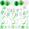Decoraciones para Fiesta de Cumpleaños Infantil de Amazon Adornos Colgantes Espirales de Estrella Banners Bolas de Panal Serpentinas Flores de Papel Plegables Set de Arreglo