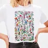 Camiseta con Ilustración de Flores Vintage Estilo Boho Floral Casual