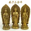 Cobre Três Santos Ocidentais Estátua de Buda de Bronze Obra de Arte de Bronze Amitabha de Bronze para Bodhisattva de Bronze Bodhisattva Guanyin Buda