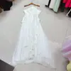 Novo Produto de Nicho Europeu e Americano Nanyou, Realçador de Branco e Elegante, Vestido Irregular com Babados Plissados e Amarração