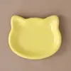 1 pieza Tazón para Gatos con Forma de Gato Lindo de Plástico Anticaída Volteable Tazón de Comida para Gatos para Gatos y Perros Pequeños, Fácil de Limpiar y Duradero, Diseño Minimalista