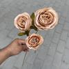 3-cabeça chá rosa flor de seda artificial casamento nórdico casa exibição falsa flor modelo decoração do quarto