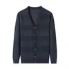 Novo suéter cardigã casual de malha para homens de comércio exterior transfronteiriço, estiloso, trançado, folgado, com decote V, jaqueta, blusa masculina