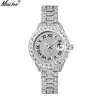 Reloj MISSFOX para mujer, moda europea y americana, con diamantes, impermeable, calendario, superficie totalmente de diamantes, luminoso, reloj de cuarzo para mujer