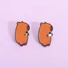 Broche de Capivara Budista Estiloso e Fofo Desejo Série Animal Cartoon Criativo Acessórios Insígnia