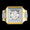 Zhen Rong desea Nuevo Reloj de Diamantes Mosan de Simulación Anillo para Hombre Dorado Europeo y Americano Anillo de Compromiso Bicolor