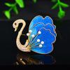 Broche de cisne de flor de terciopelo de sentido creativo de nicho corsage de moda de alta gama con circonita microincrustada accesorios de corsage de temperamento para traje cheongsam