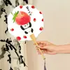 Nuevo Abanico Estilo Chino con Diseño de Panda y Frutas, Lindo Abanico Redondo, Portátil para Fotos, Abanico de Papel Estilo Antiguo, Estilo Tradicional Chino para Mujeres, Abanico de Baile de Verano