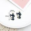 Colgante de collar con forma de gato de fresa, aleación, con gotas de aceite, accesorios de joyería para hacer tú mismo, dibujos animados, lindo, dulce, postre, gato