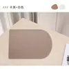 Mantel Individual de Cuero con Forma de Tostada para Uso en el Hogar, Club y Hotel, Elegante Servicio de Té Semircircular para el Hogar, Decoración Suave en Estilo Lujo Ligero