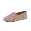 2026 Nuevo Estilo Mocasines Huecos Transpirables para Mujer, Alpargatas Planas Slip-On, Zapatos Versátiles Tejidos de Lino con Suela Suave