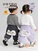 Pantalones de PP para bebé, pantalones largos para usar afuera, pantalones para bebé, pantalones deportivos para niña, nuevos pantalones de dibujos animados de primavera y otoño de pierna ancha, ropa para niños