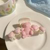Novo clip rosa transparente de pêssego da primavera, estilo garota suave, doce japonês, grampo de tubarão, acessórios de cabelo, adorno de cabeça, atacado